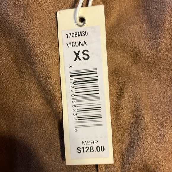 Max Studio Vicuna Brown Faux Suede Shacket Button Front size XS - Picture 4 of 14